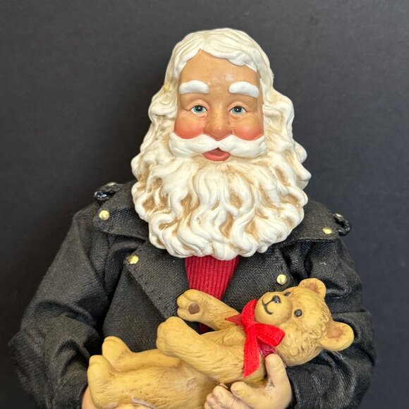 1997 Clothtique Possible Dreams Easy Ridin Santa Figure In Biker Jacket & Jeans - Picture 2 of 16